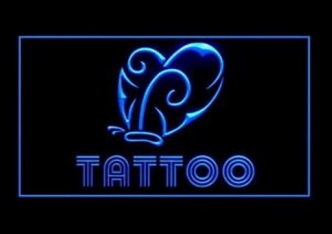 Tattoo Piercing Butterfly Tribal Body Art LED Neon Sign